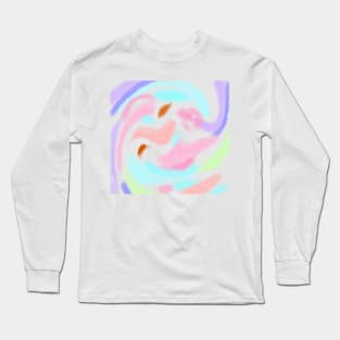 Colorful watercolor abstract texture art design Long Sleeve T-Shirt